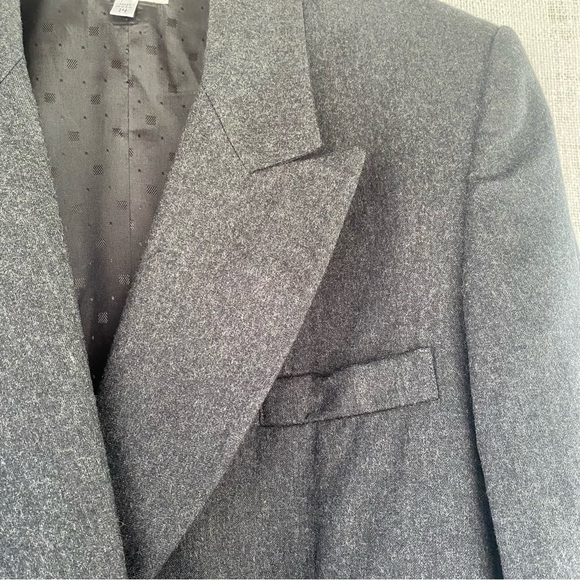 Talbots Structured Gray Wool DoubleBreasted Blazer Gold Buttons Size14 Made USA - Picture 6 of 9
